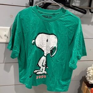 Peanuts Teal Snoopy 1950 Kids T-Shirt
